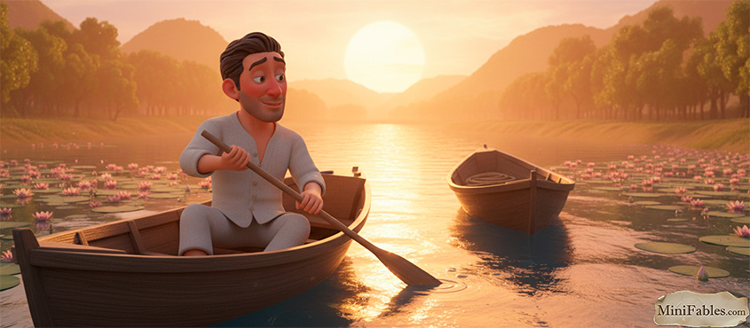 Иллюстрация к сказке Пустая лодка