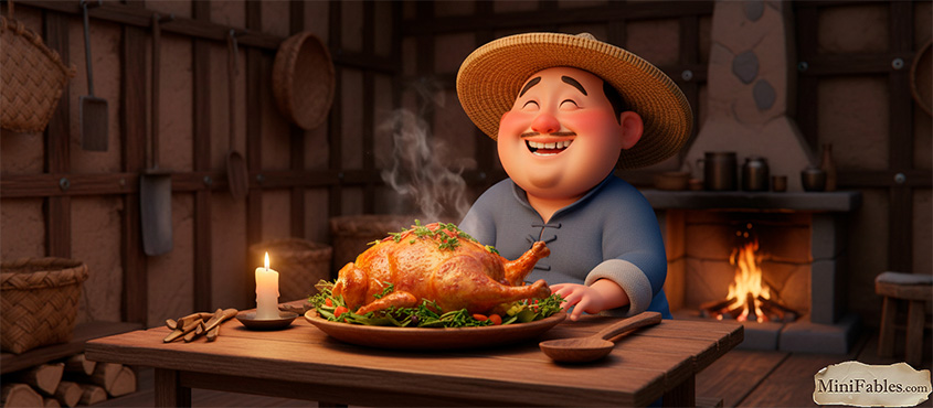 Иллюстрация к сказке Ждать зайца у пня