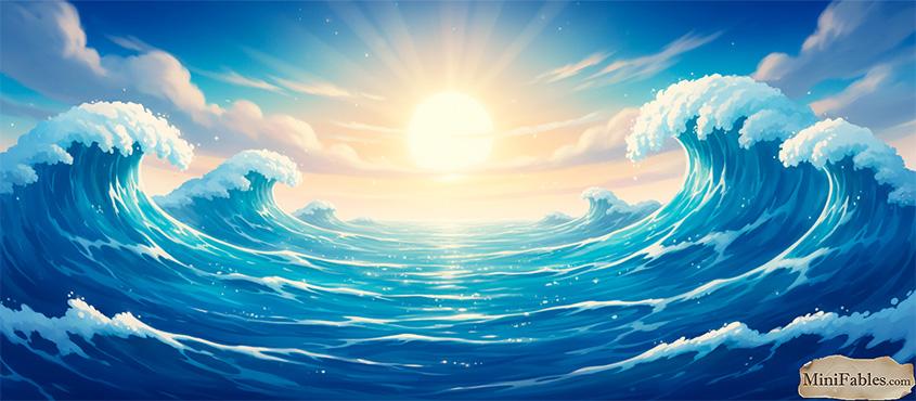 Иллюстрация к сказке Лягушка на дне колодца