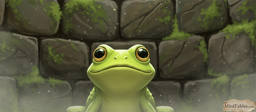 Иллюстрация к сказке Лягушка на дне колодца