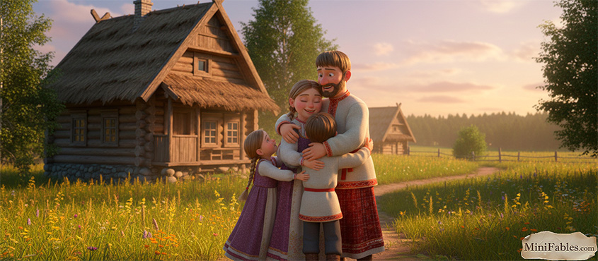 Иллюстрация к сказке Гуси-лебеди