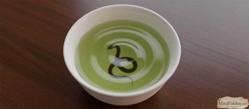 Иллюстрация к сказке Отражение лука в чашке