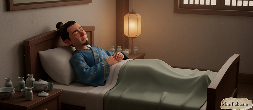 Иллюстрация к сказке Отражение лука в чашке