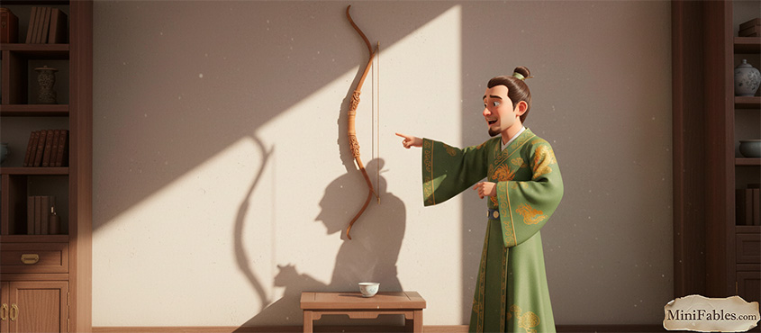 Иллюстрация к сказке Отражение лука в чашке