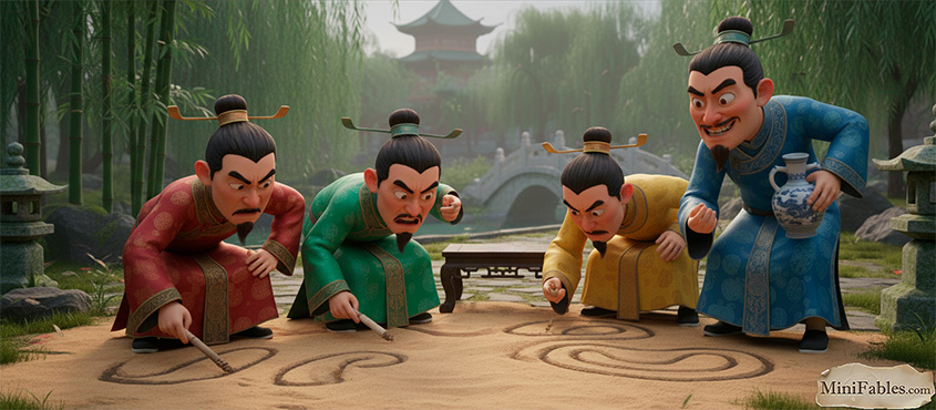 Иллюстрация к сказке Рисовать змее ноги